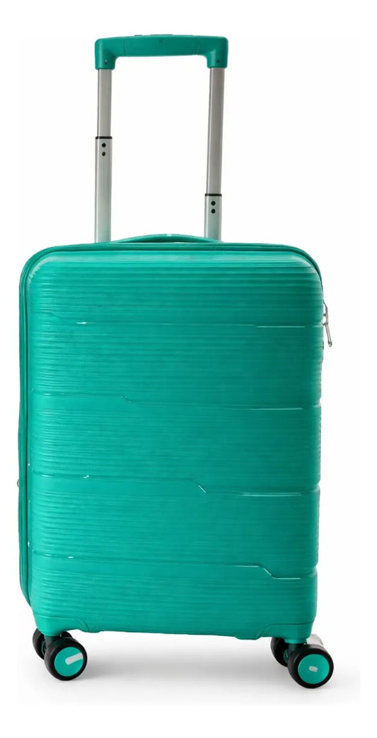 Juego De 3 Maletas Verde Lluvia Diseño En Líneas Para Viaje