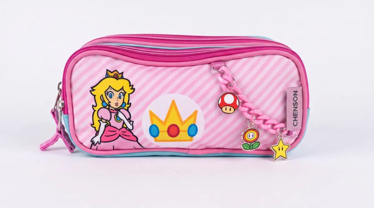 Set Mochila Tres Piezas Chenson Princesa Peach Con Charms