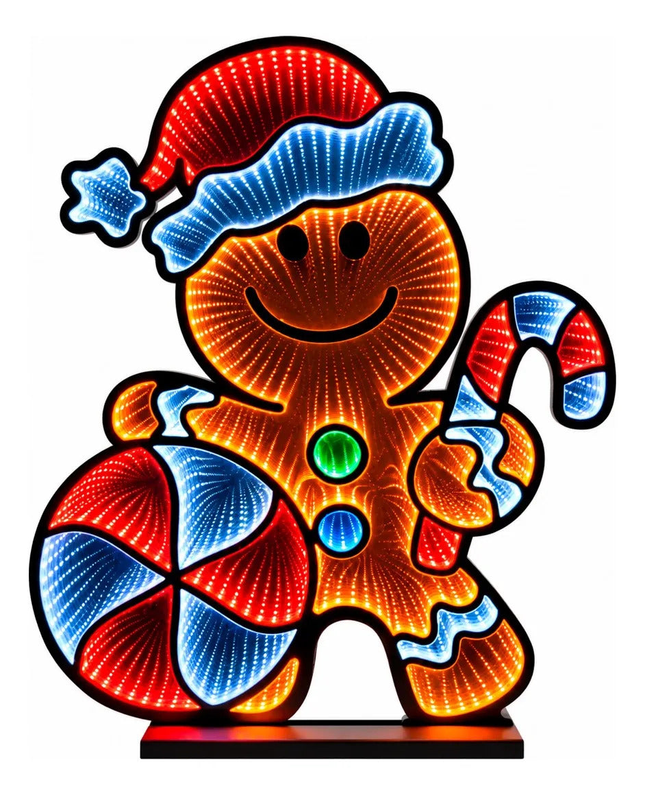 Galleta de Jengibre Lluvia Luz Infinita 627 Luces