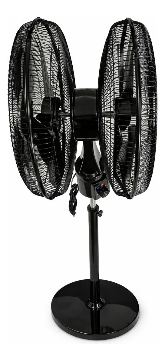 Ventilador Negro Oscilante Doble Cabezal 3 Velocidades