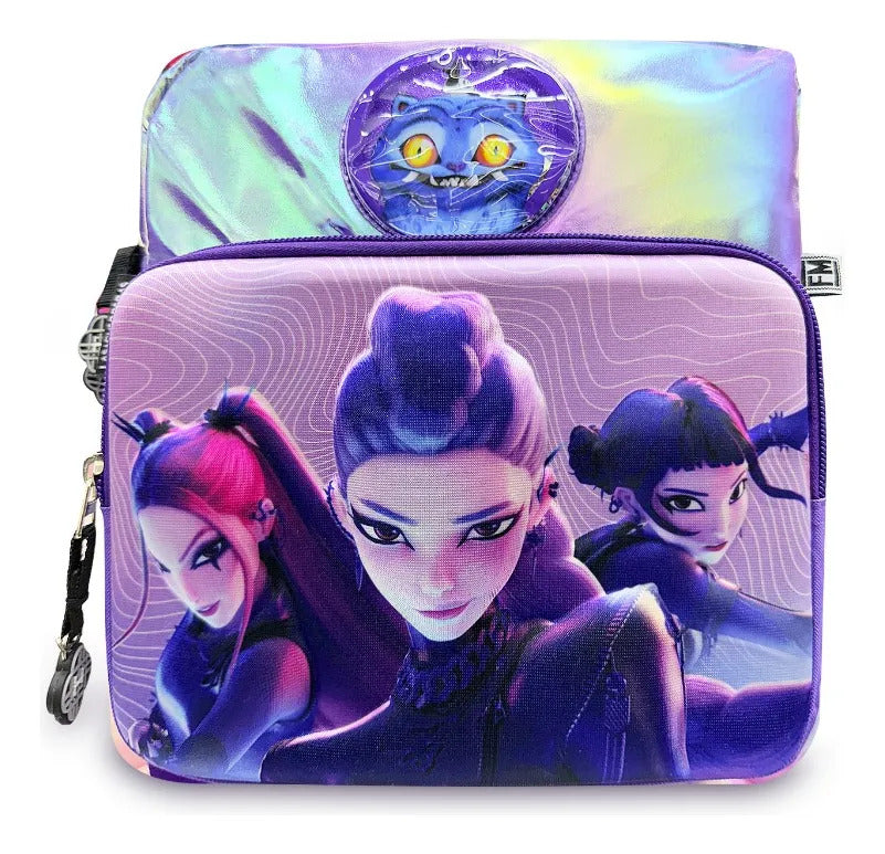 Set Escolar Fotorama Morado KPop Demon Hunters Gatito 3D
