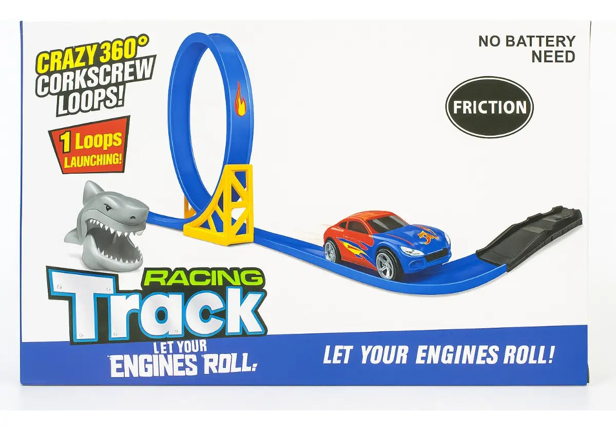 Pista De Autos Con Tiburón Y Loop 360 Racing Track Fricción