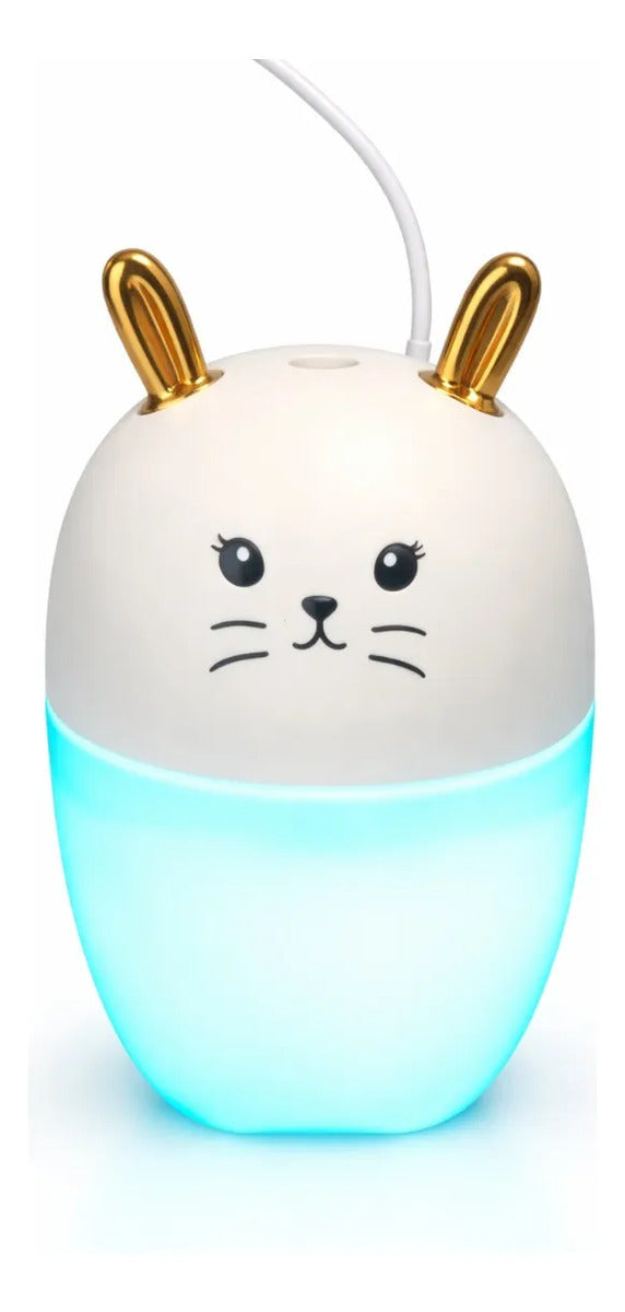 Mini Humidificador Conejo 220 Ml Con Luz Y 8 Esencias
