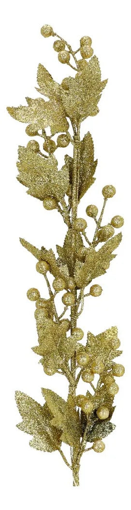 Vara Lluvia Ramillete Dorado con Glitter 80 cm