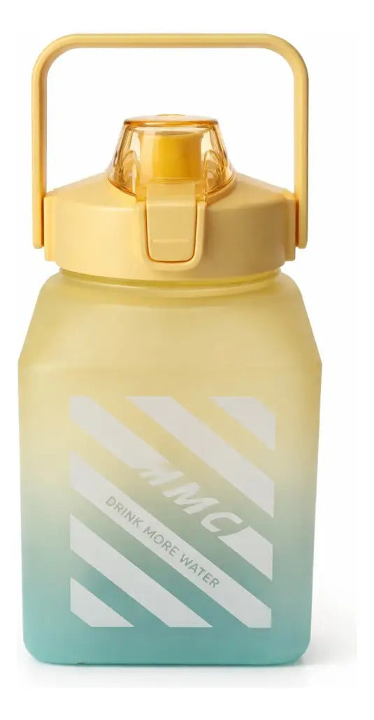 Vaso Grande 1.5 L Diseño Difuminado Con Popote Y Correa