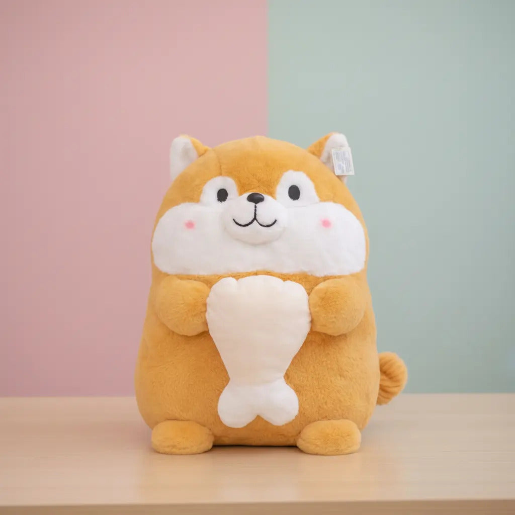 Peluche Perrito Shiba Inu O Pug Grande 45×36×39 Cm Candytoys
