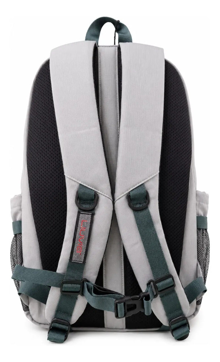 Mochila Juvenil Lluvia Gris Satinado Elegante Porta Laptop