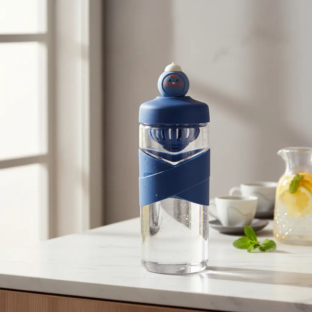 Botella Niños 500ml Acrílica Con Filtro Para Té Y Jugos