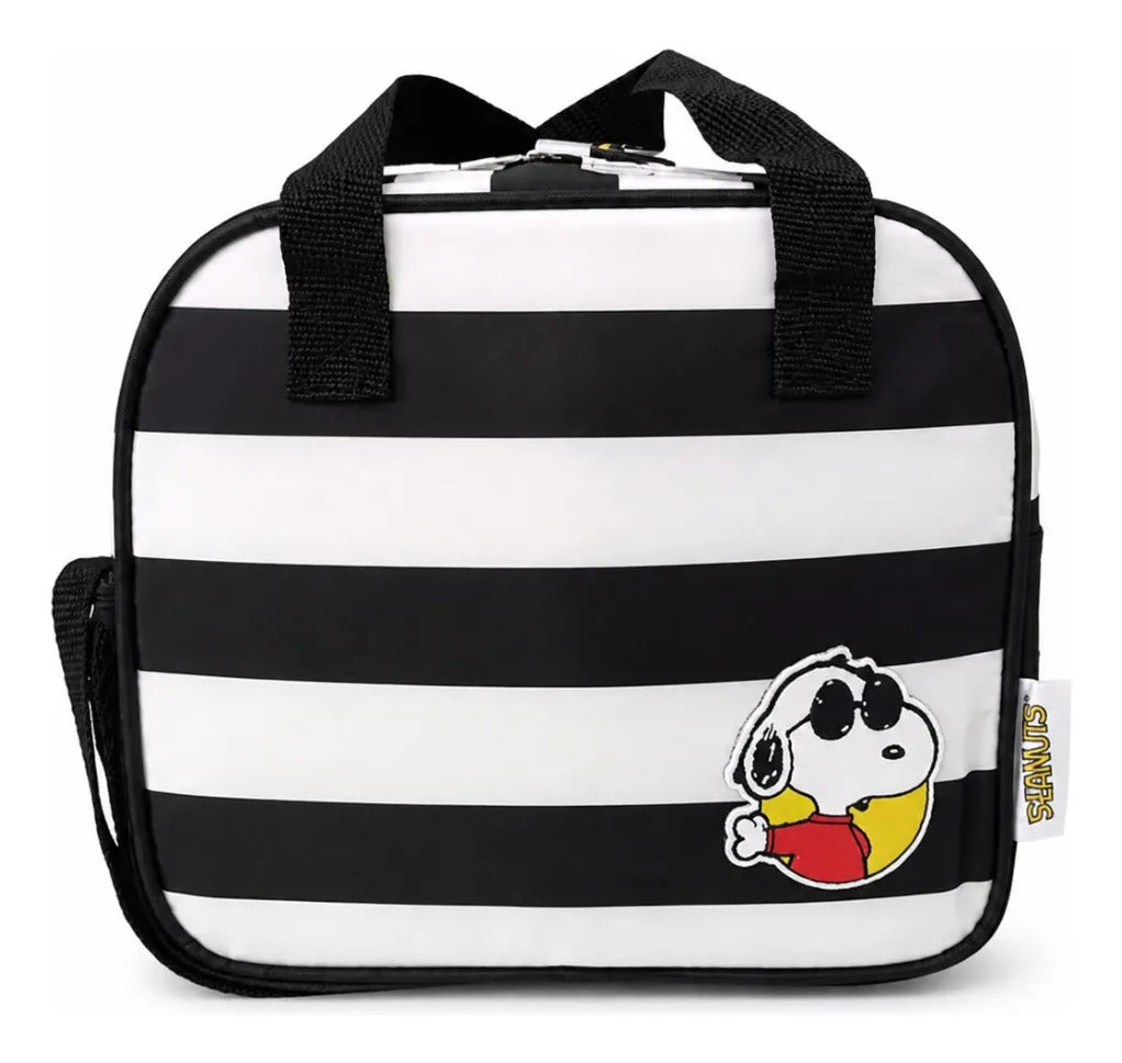 Lonchera Térmica Yadatex Snoopy Rayas Blanco Y Negro