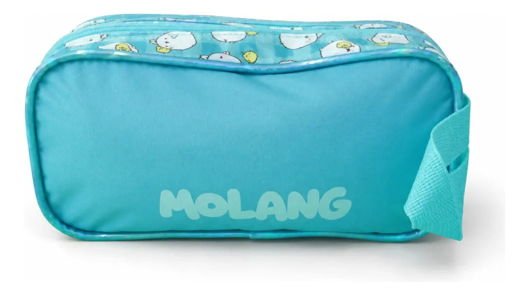 Lapicera Escolar Molang Y Piu Piu Azul Doble Compartimiento