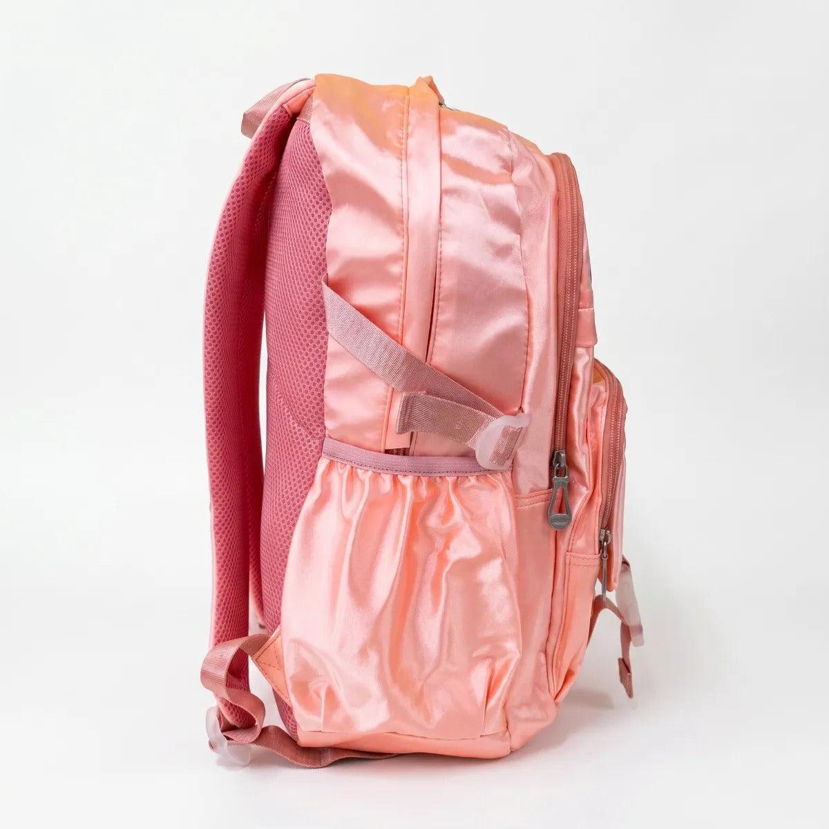 Mochila Escolar Lluvia Durazno Satinado 5 Compartimientos