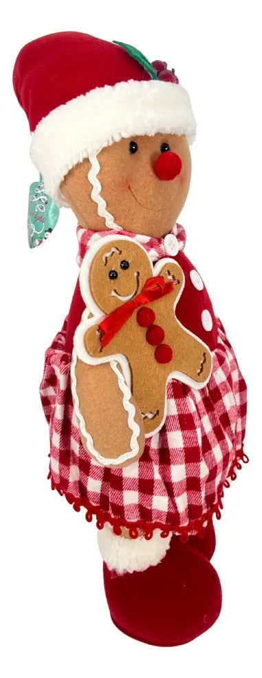 Decoracion Pareja De Muñecos De Jengibre Navideños 45x7x15