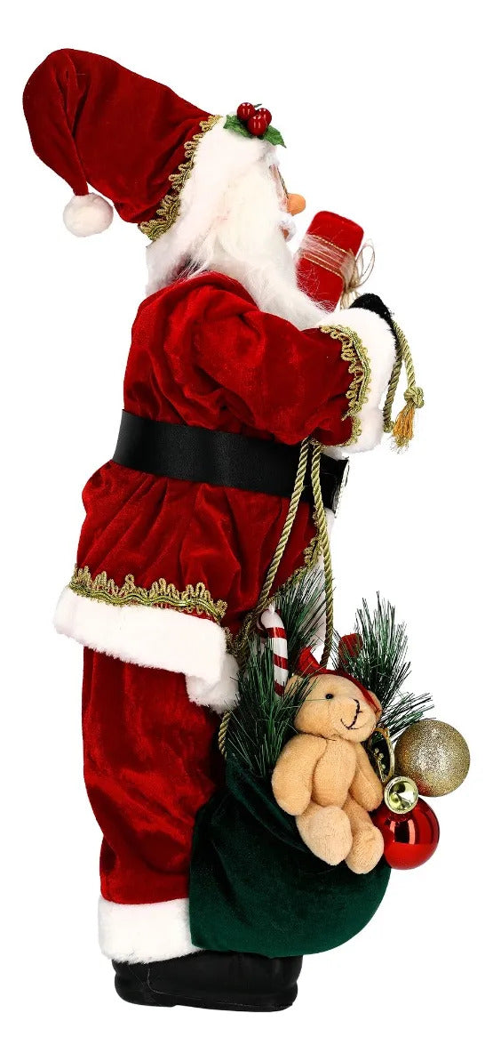 Santa Claus Lluvia Decorativo Rojo y Regalos  60 cm