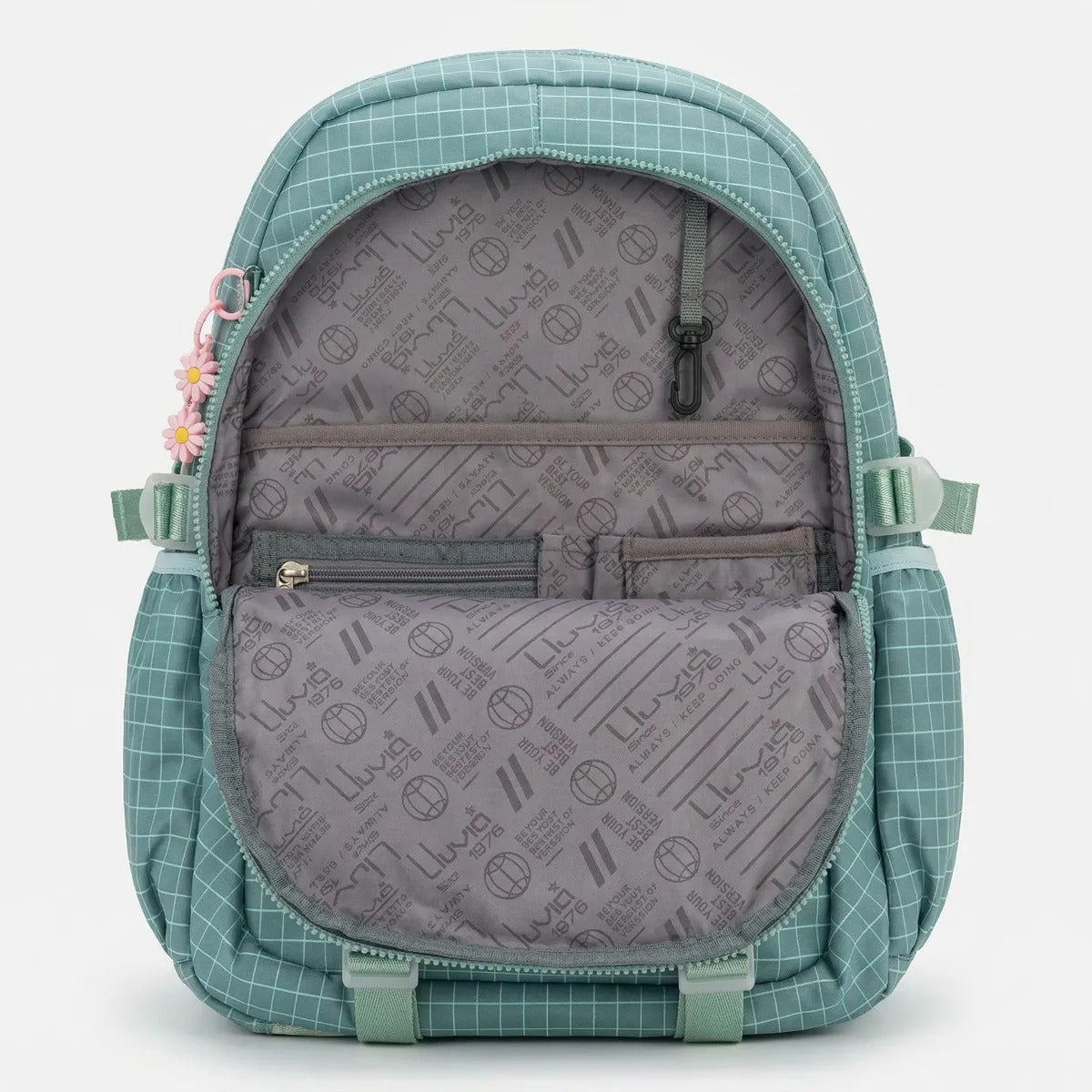 Mochila Juvenil Marca Lluvia Verde Menta Con Estilo Fresco