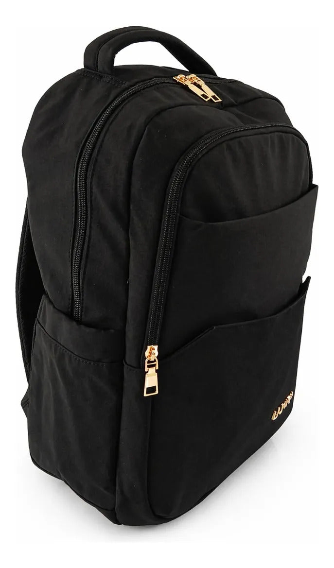 Mochila Lluvia Negra Ejecutiva Con Bolsillos Laterales Funcional