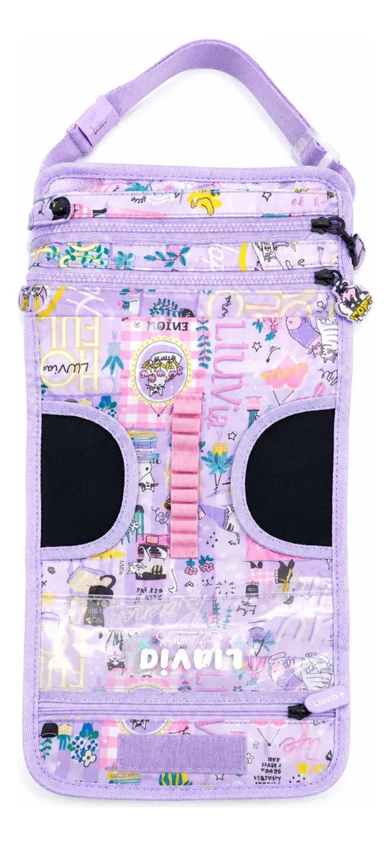Set Mochila Tres Piezas Lluvia Gatita Dreaming Life Lila