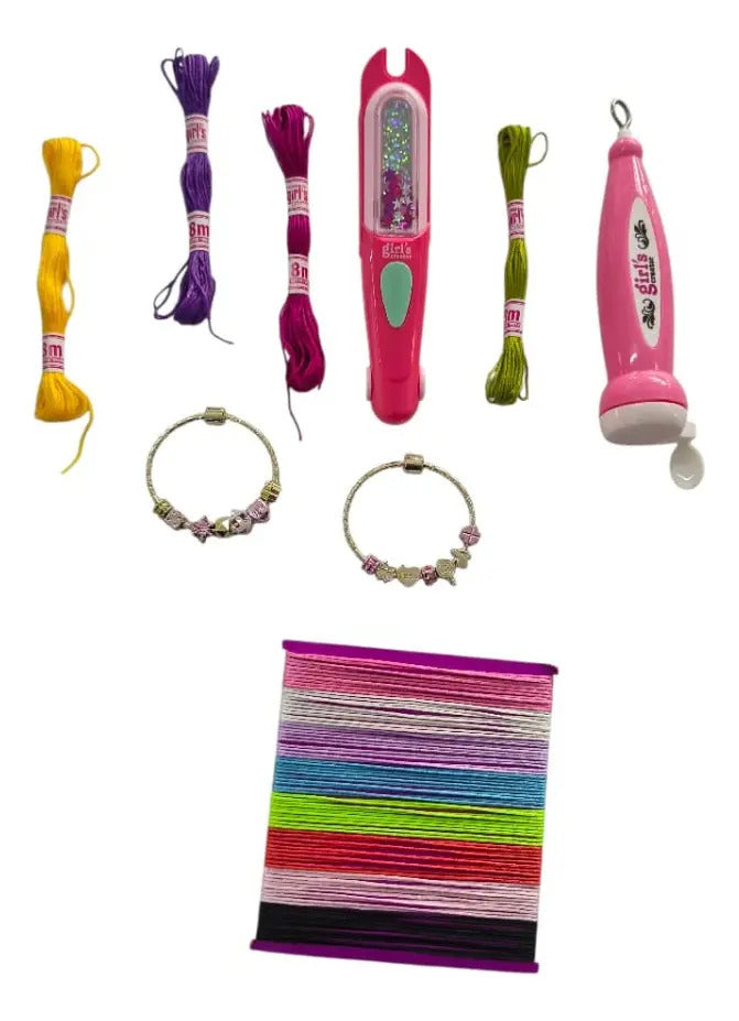 Set De Cabello Y Pulseras Con Máquina Decoradora Candy Toys