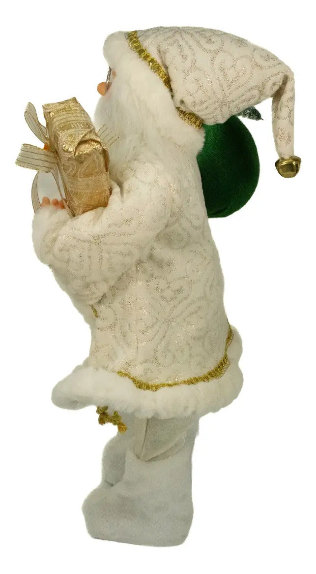 Santa Dorado Elegante Lluvia Figura Decorativa 60x30x20 Cm