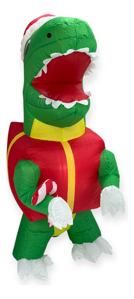 Inflable Navideño Dinosaurio Festivo Con Dulce 180×100×90 Cm
