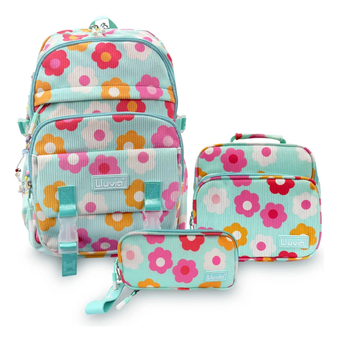Set Escolar Lluvia Verde con Diseño Floral
