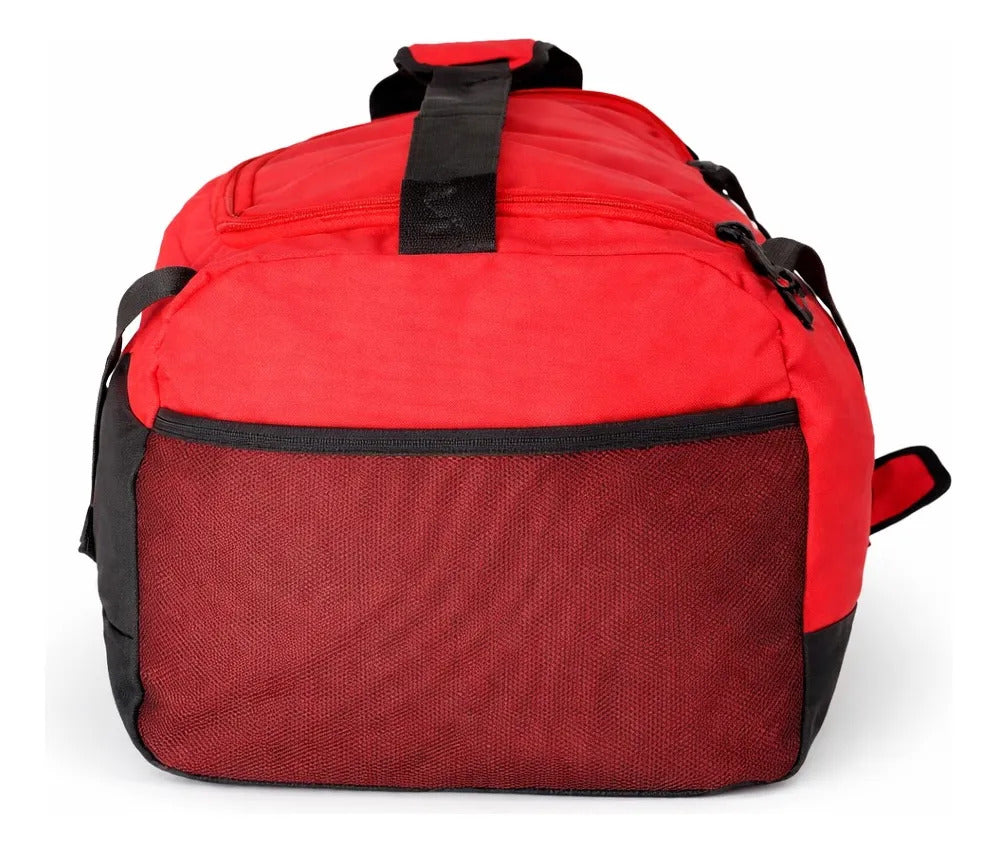 Maleta Deportiva Lluvia Rojo Negro Amplia Con Compartimento