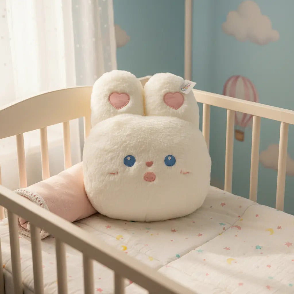 Peluche Almohada Conejo Con Mantita Bebé 33x22x31 Candy Toys