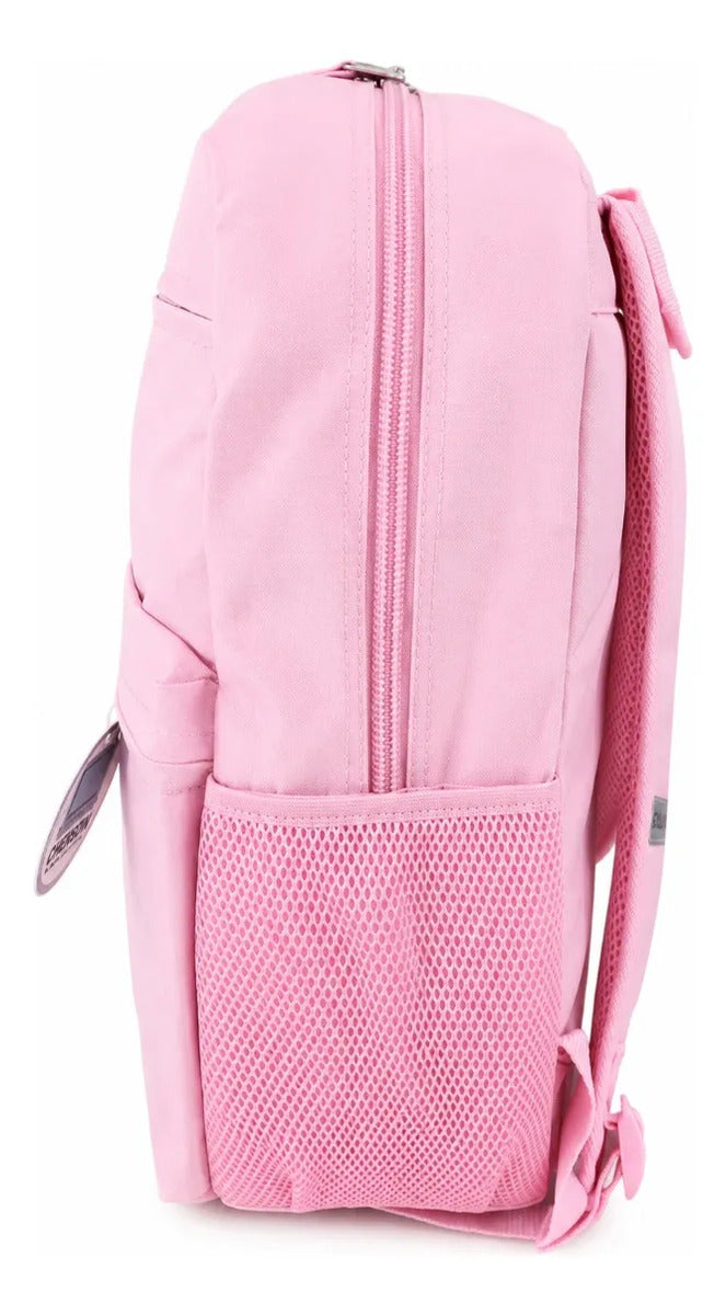 Mochila Juvenil Chenson Rosa Palo Con Bolsillos Laterales