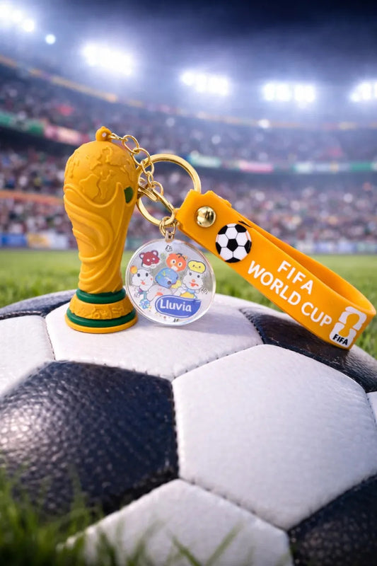Llavero Copa Mundial Fifa Amarillo Con Correa Lluvia