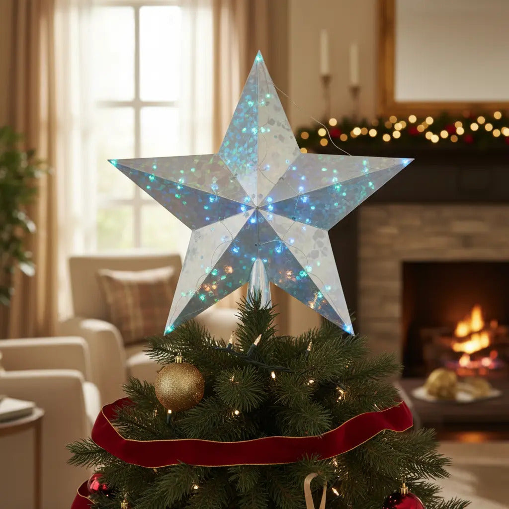 Figura Estrella Decorativa De Tpu Con Qr Tornasol Con Luz