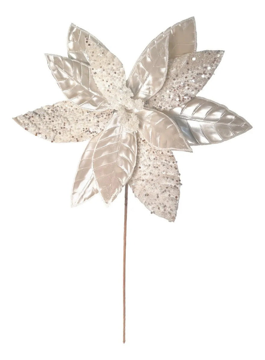 Nochebuena Lluvia Blanca Perla Elegancia Invernal