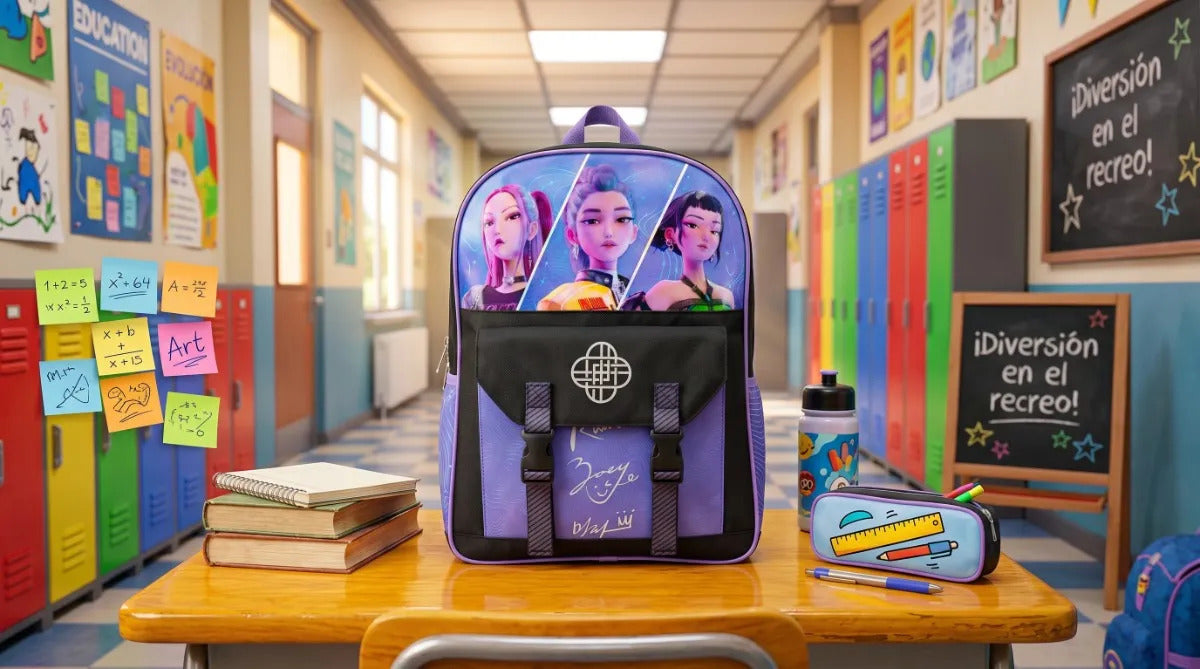 Mochila Escolar Ruz Las Guerreras K-pop Huntrix Morada