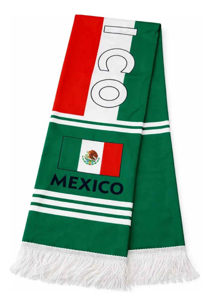 Set Tricolor México Bufanda Bandera Y Accesorios Patrios