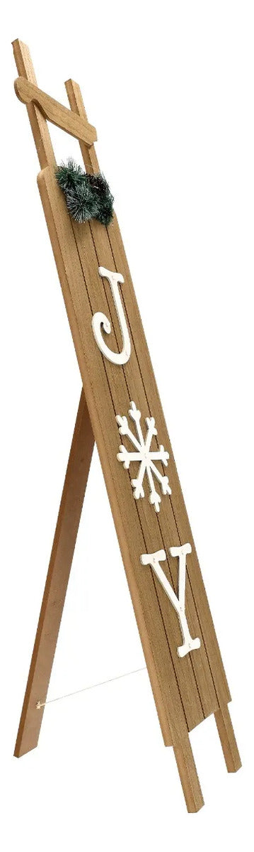 Letrero Lluvia Joy Bienvenida A La Navidad Estilo Rústico