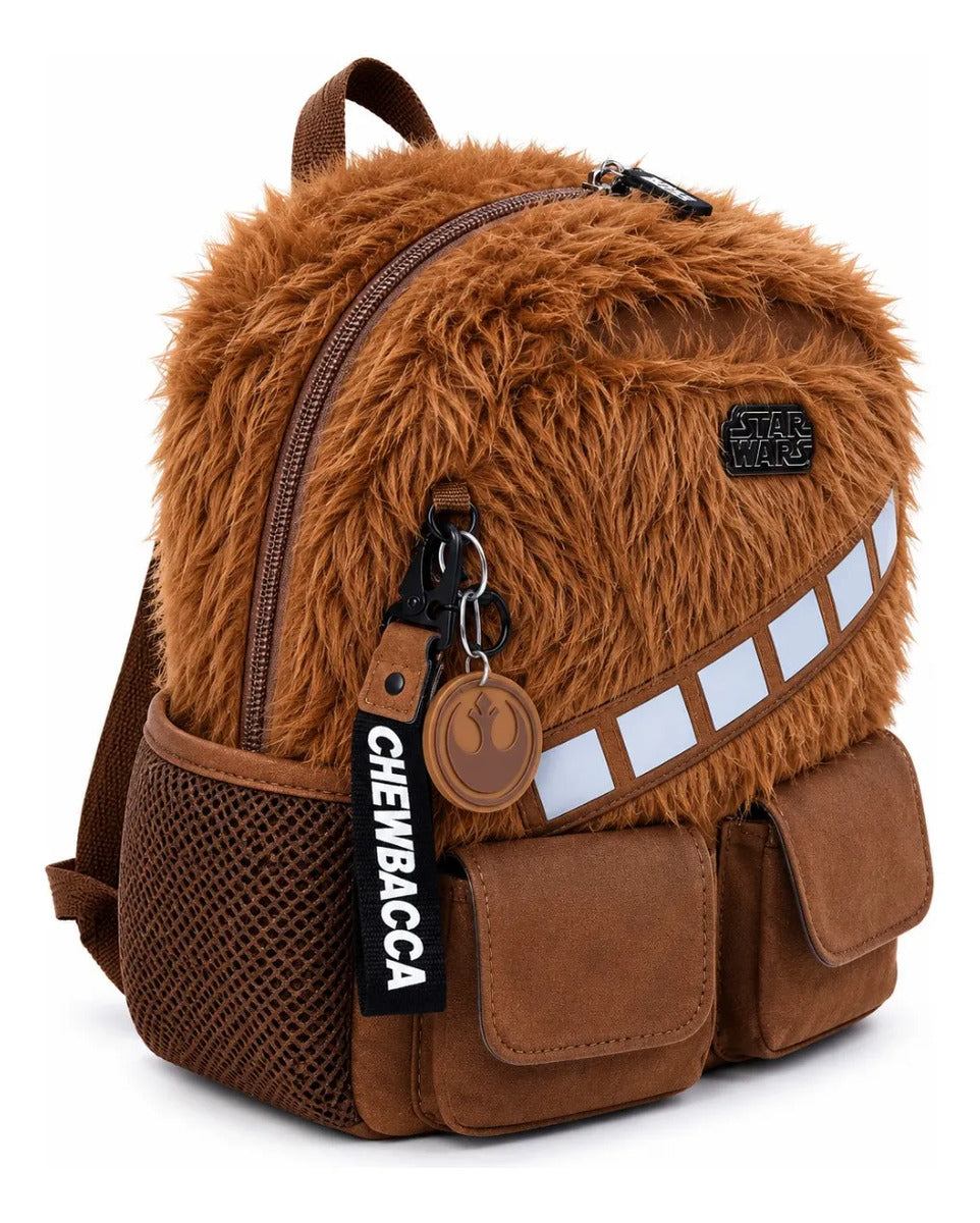 Mochila Escolar Yadatex Café Chewbacca Star Wars Con Llavero