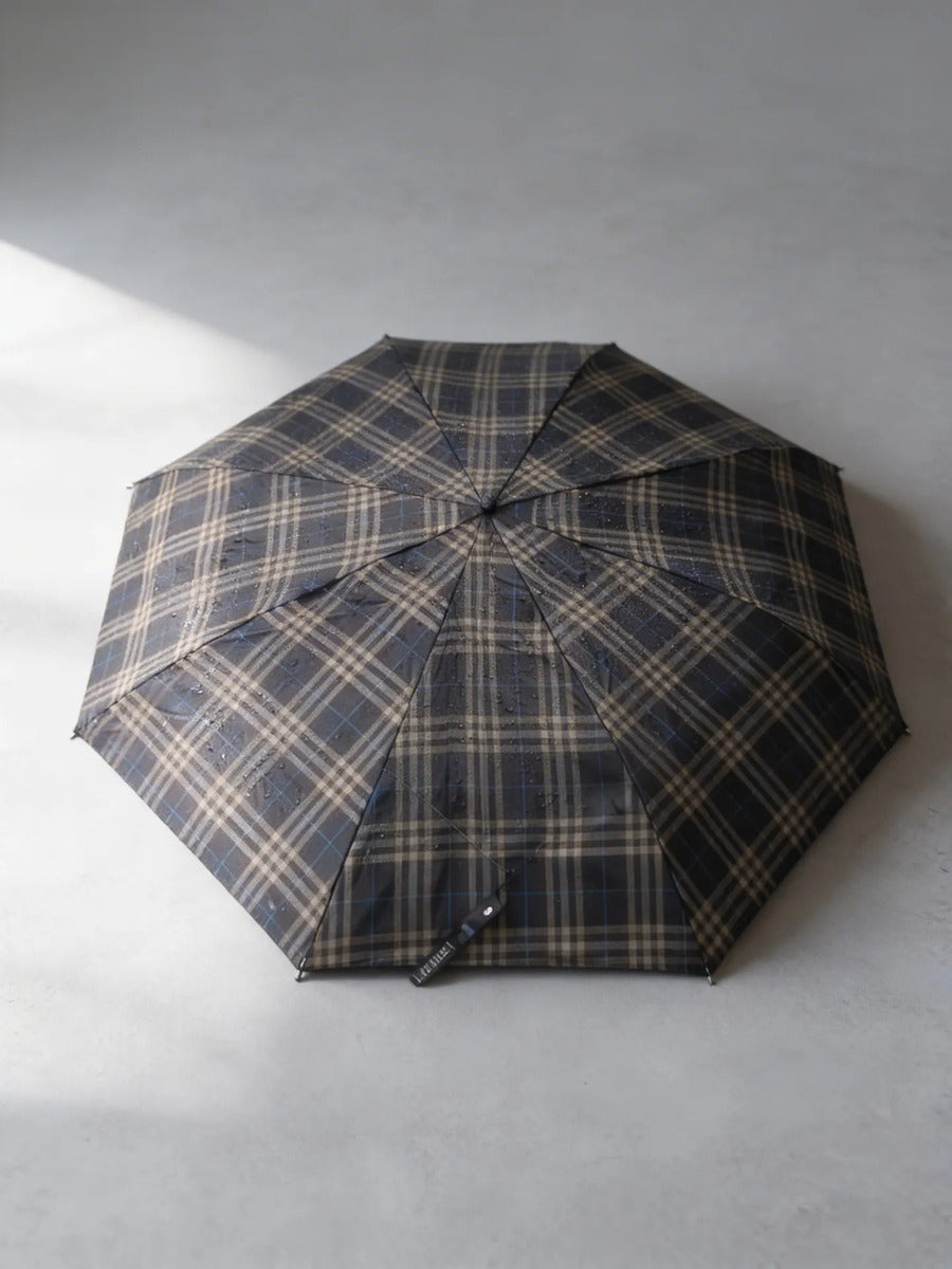 Paraguas Compacto Premium Doble Tela Mango De Madera