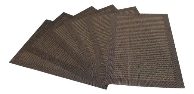 Manteles Individuales 6 Piezas Diseño Tejido Moderno Rayas