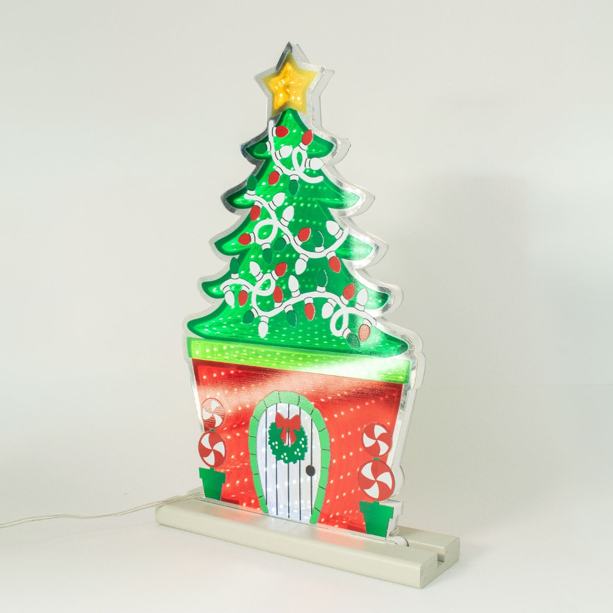 Luz Infinita Árbol Navideño Con Guirnaldas 40x35x2 171 Luces