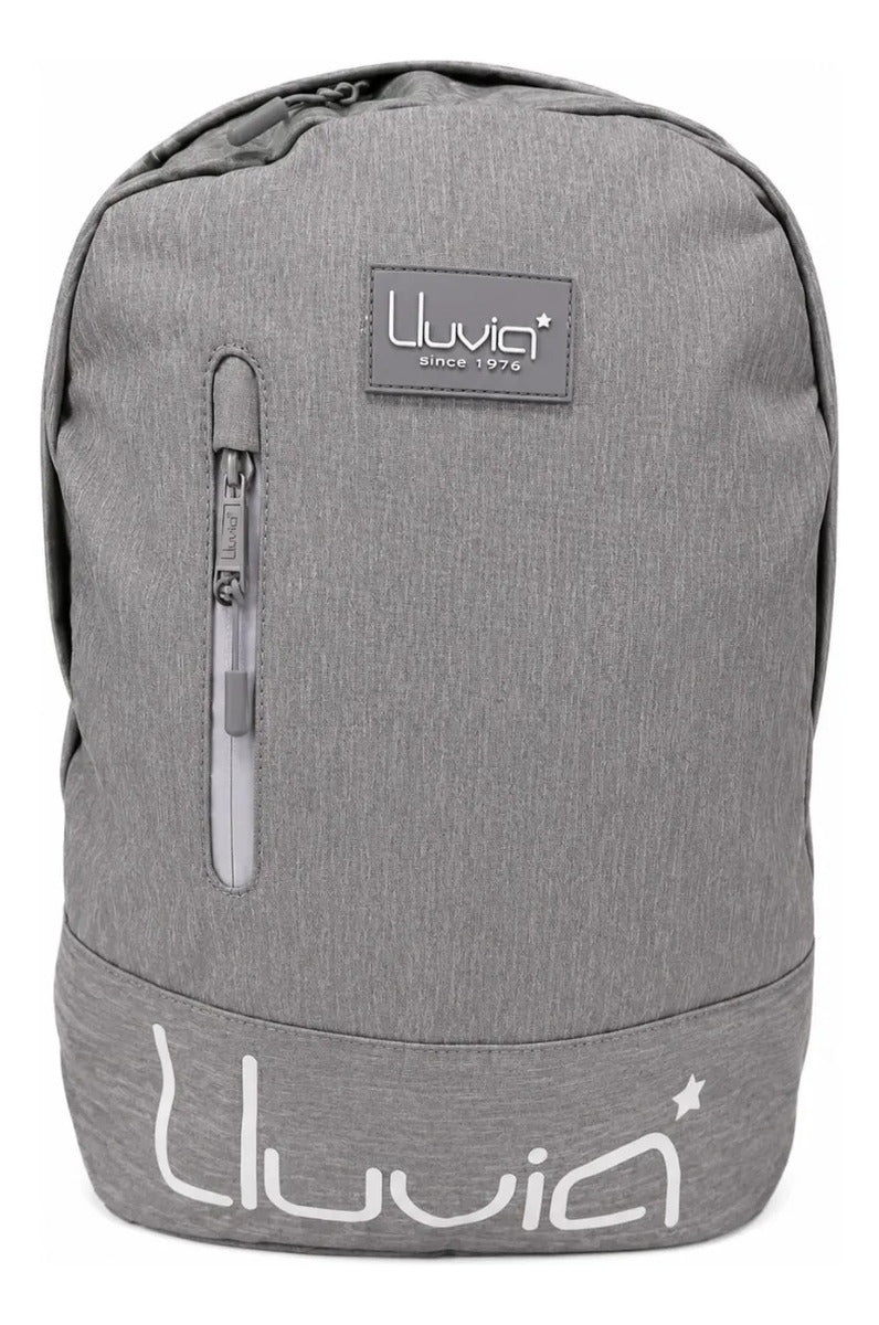 Mochila Universitaria Lluvia Gris Con 2 Compartimientos