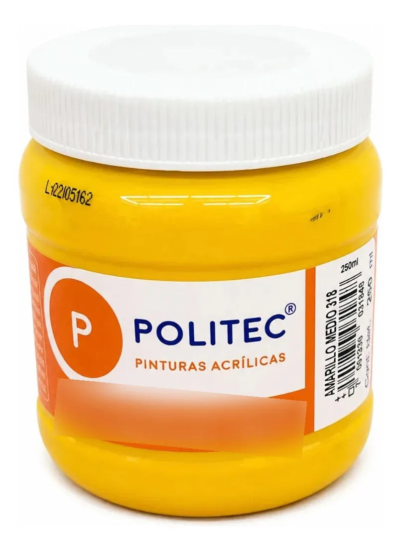 Pintura Acrílica Politec 250 Ml Amarillo Multi Superficie