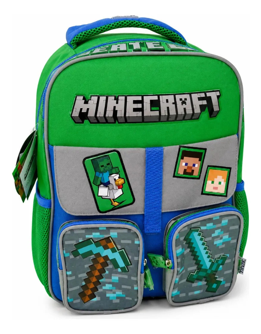 Mochila Escolar Minecraft Ruz Con Steve Alex Y Zombie