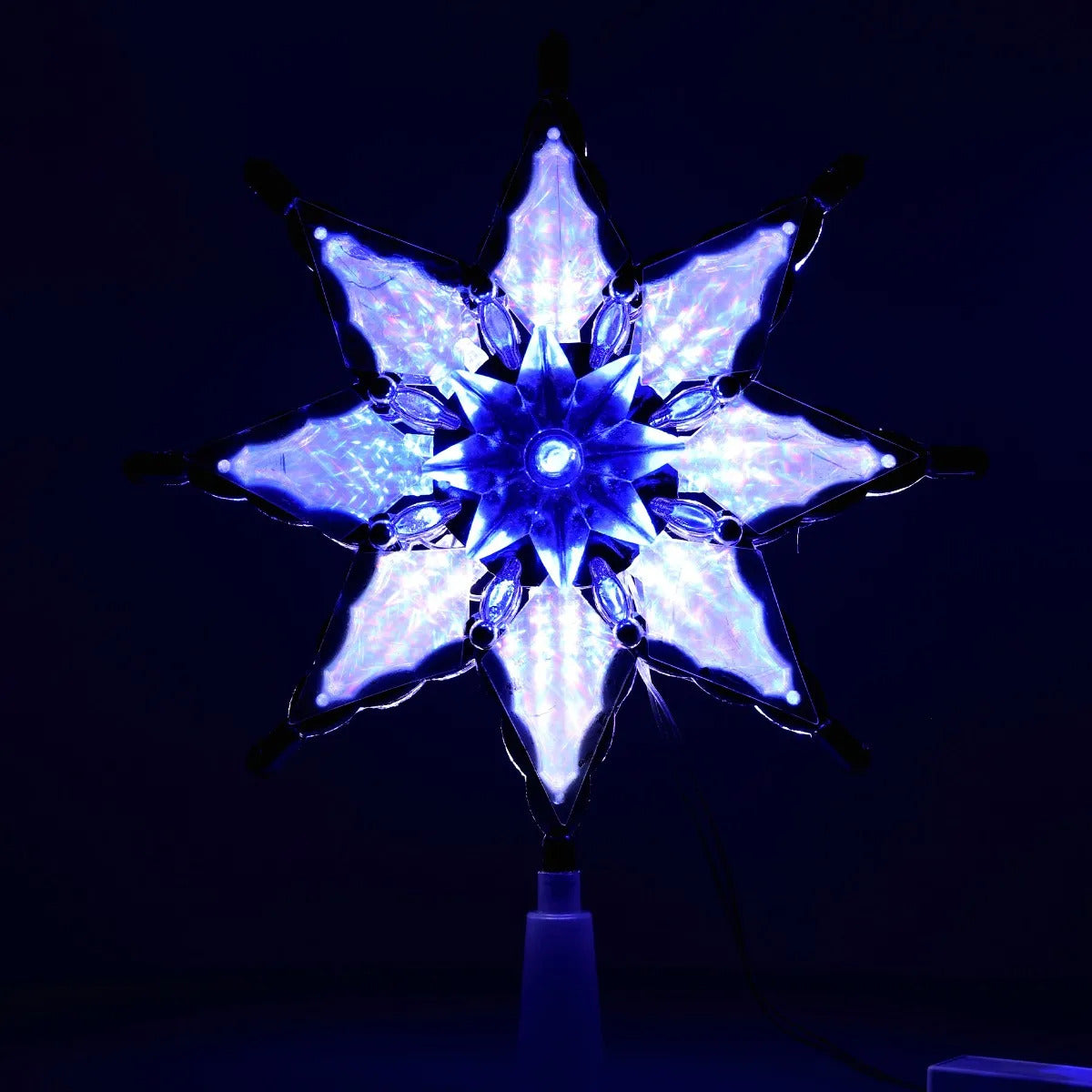 Estrella Navideña JL Copo De Nieve Azul 18 Luces Led