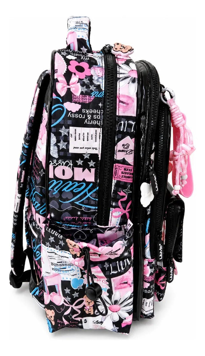 Mochila Lluvia Juvenil Con Diseño Urbano y Charol