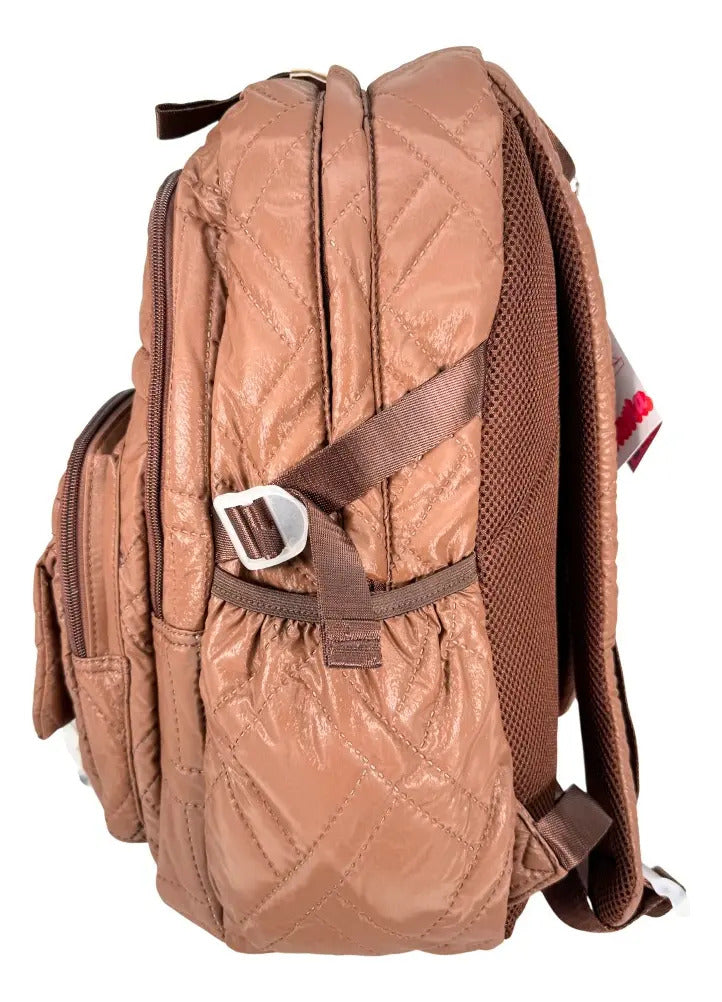 Mochila Juvenil Marca Lluvia Acolchado Marron