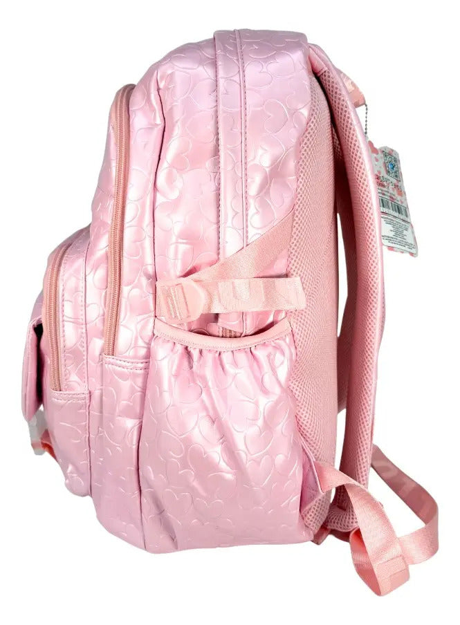Mochila Juvenil Marca Lluvia Con Relieves Rosa