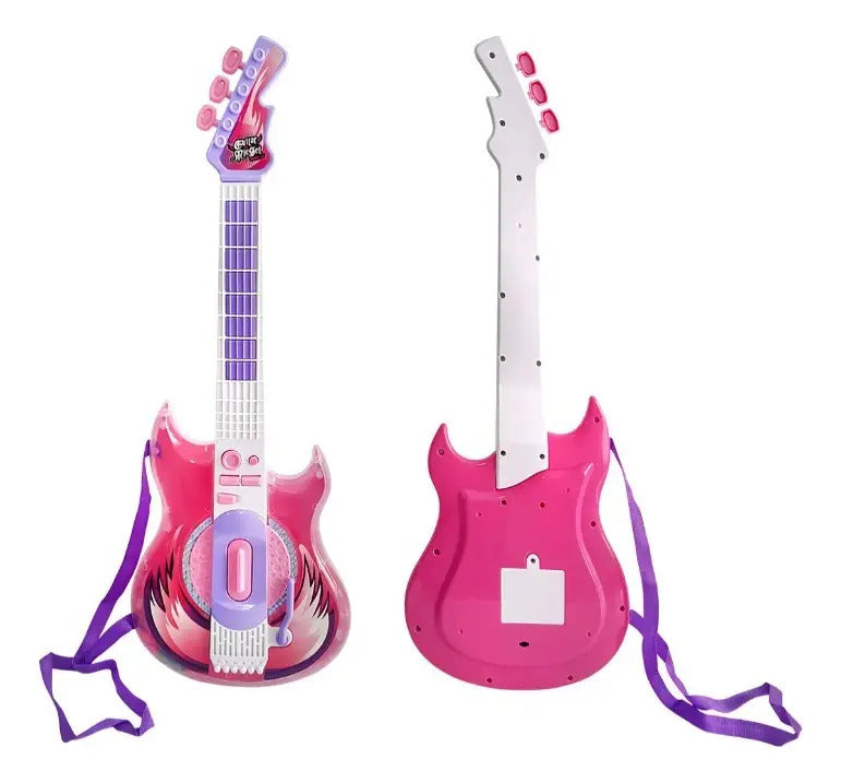 Guitarra Con Micrófono Candy Toys 56 Cm Con Sonido Y Luces