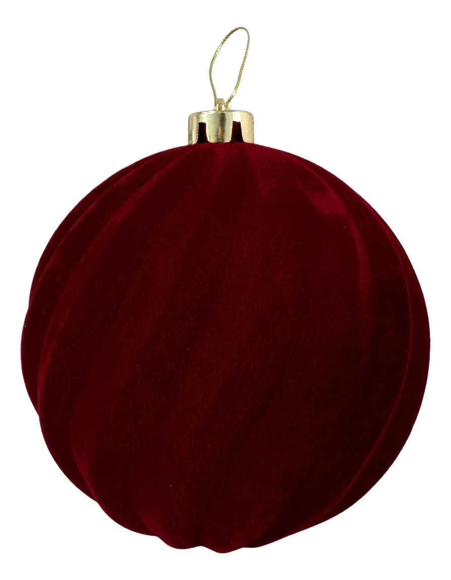 Set Esferas Navideñas 3 Piezas Vino Elegante Relieve