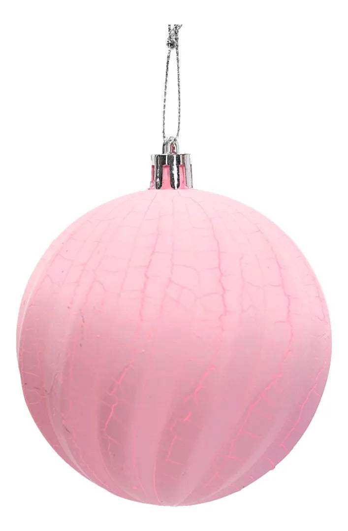 Set Esferas Navideñas Lluvia Pastel Craqueladas 8 Cm 30 Pz