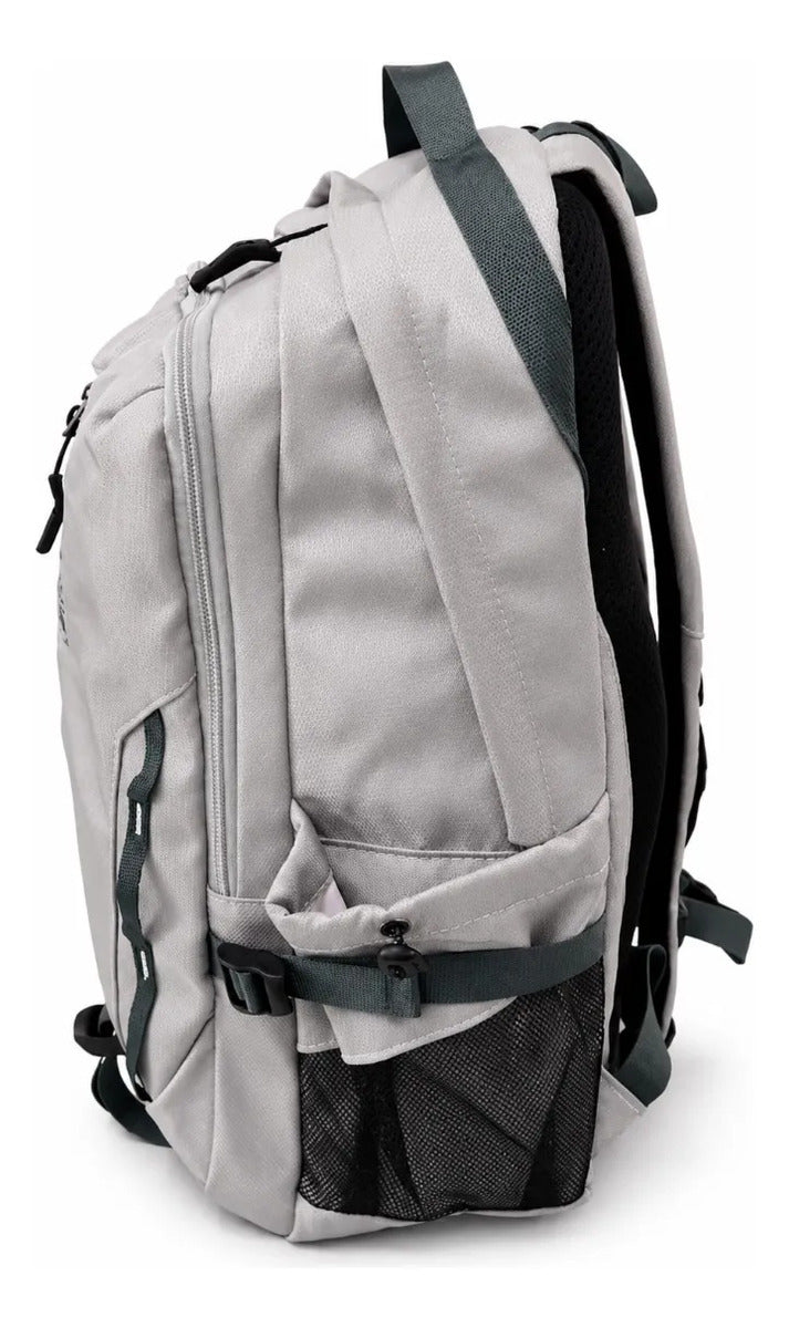 Mochila Juvenil Lluvia Gris Satinado Elegante Porta Laptop