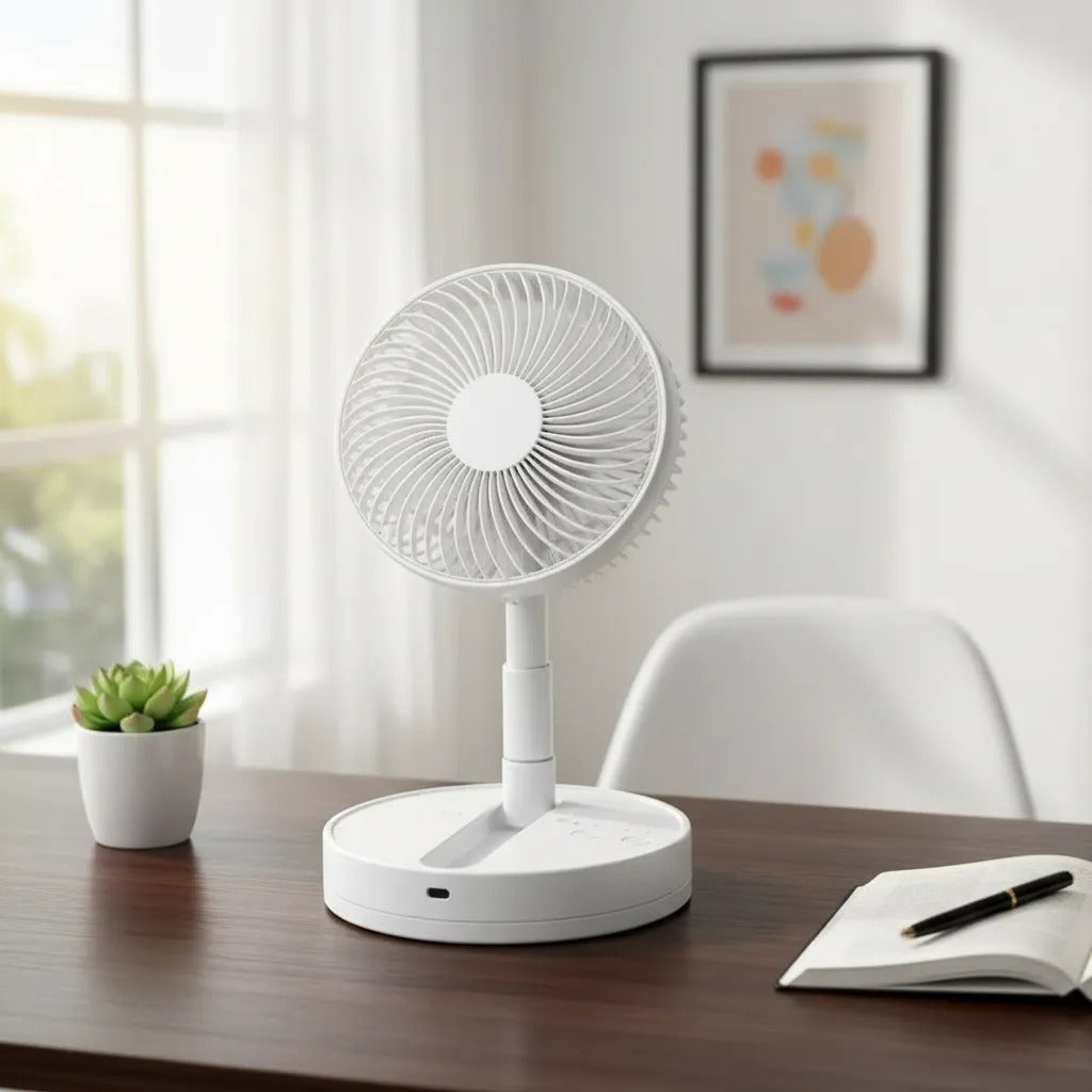 Ventilador Eléctrico Pequeño Blanco Con Temporizador