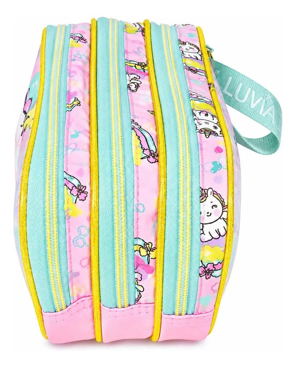 Lapicera Lluvia Unicornio Kawaii Con Panquecito Luminoso